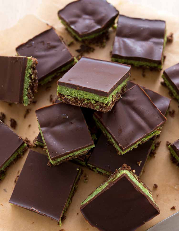Minty Matcha Nanaimo Bars from Superfoods 24/7 by Jessica Nadel. Photo Credit Jackie Sobon