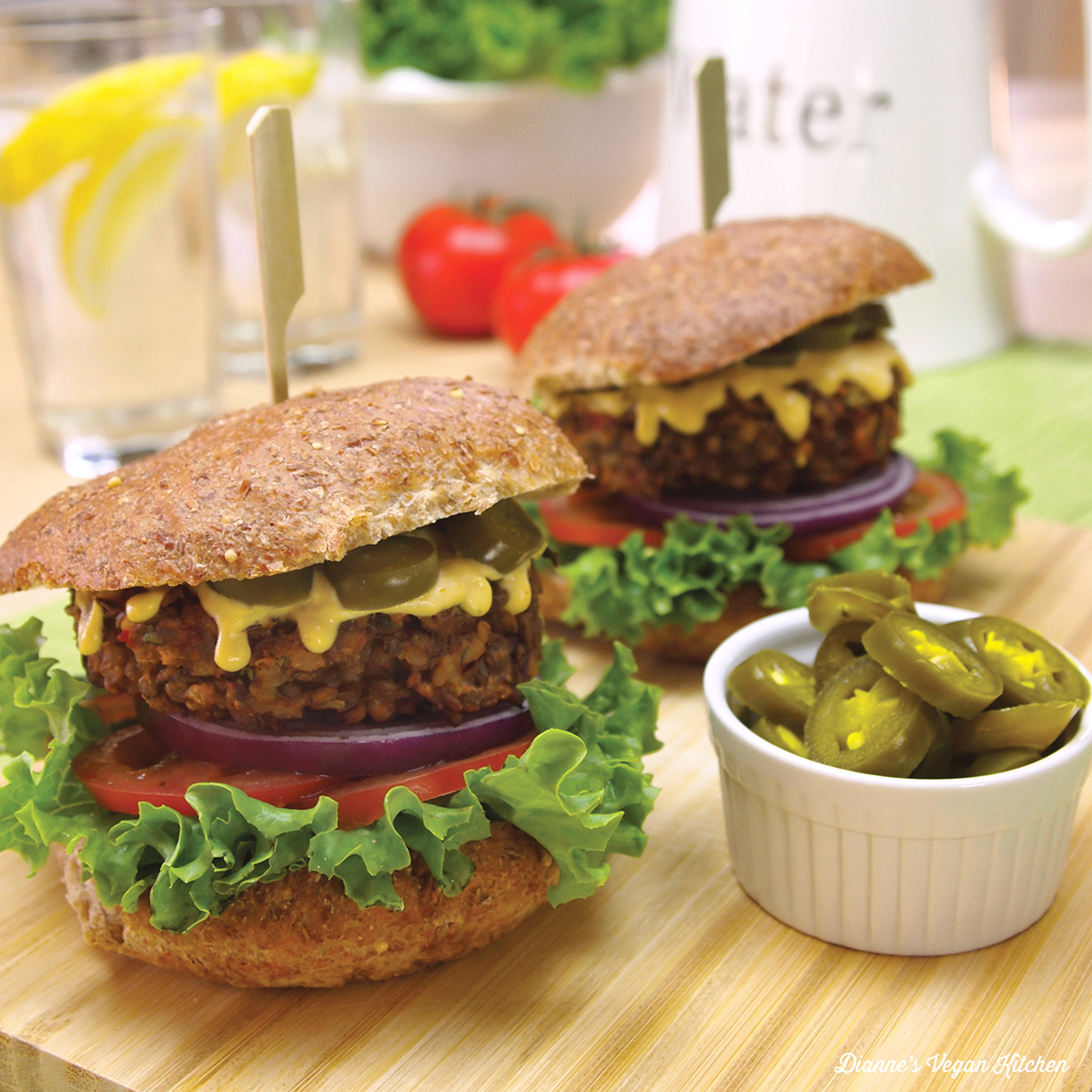 Chipotle Lentil Burgers from What's for Lunch? by Dianne Wenz