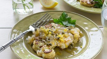 Laura Theodore’s Roasted Cauliflower Cutlets with Lemon-Caper Sauce