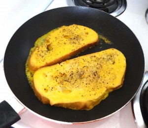Tasty savory French Toast made with the Vegg.  It even has the same egg-like color!
