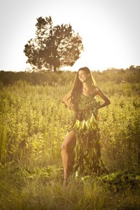 Kristina Lettuce Dress Standing and Smiling