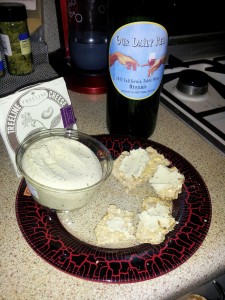 I heart Treeline vegan cheese and it was super yummy with Our Daily Red.