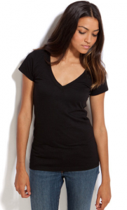 Fitted v neck t shirt