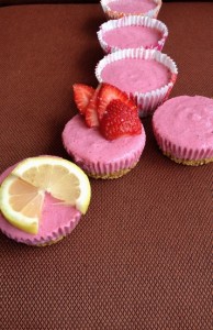 Mini Strawberry Lemonade Tofu Mousse, Vegan and Gluten-Free