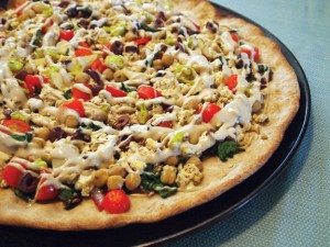 Greek Pizza with Tofu Feta