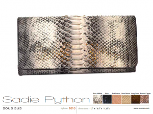 Sadie Python clutch in black & white