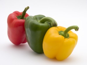 yellow green and red pepper