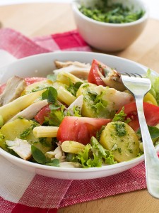 Salad with potatoes and tomatoes