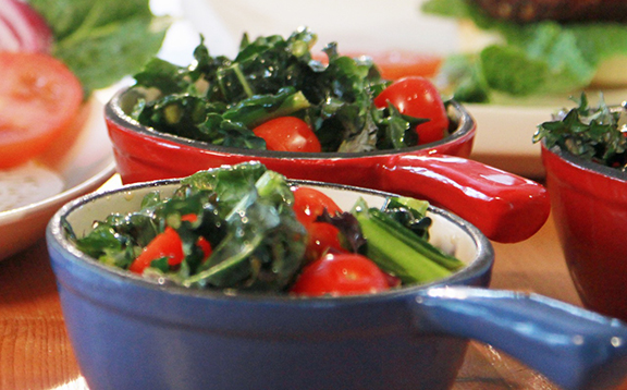 Kale and Tomato Salad from Jazzy Vegetarian Laura Theodore - Vegan Memorial Day Recipes
