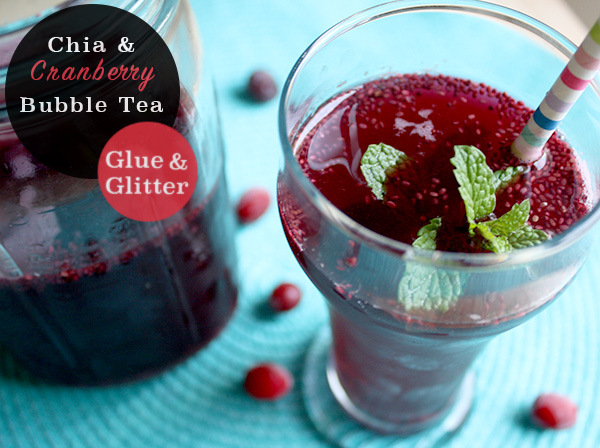 Chia-Cranberry Bubble Tea