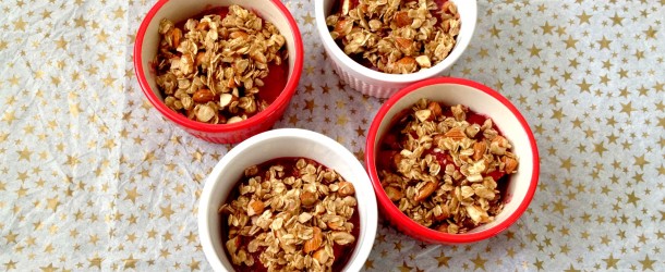 No Bake Peach Raspberry Crumble