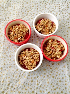 No Bake Peach Raspberry Crumble