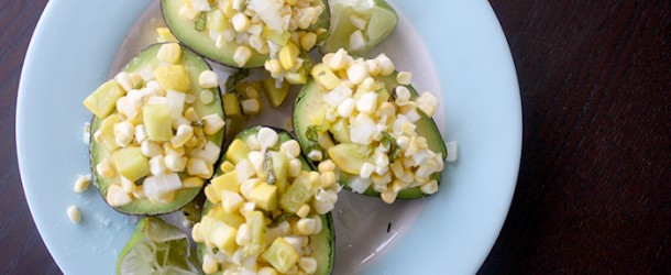 Corn and Squash-Stuffed Avocados