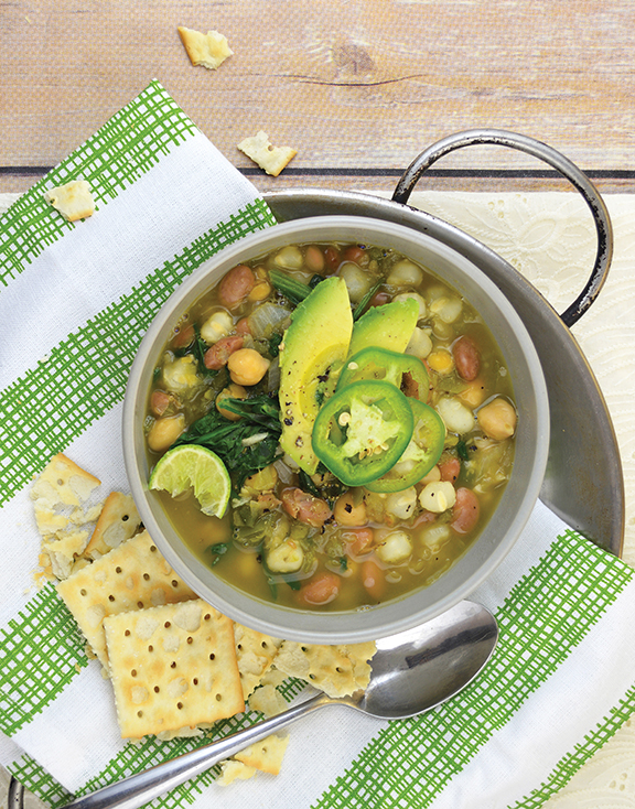Green and White Chili Bowl from Vegan Bowls by Zsu Dever