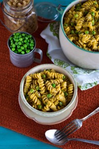 Mac ’n Peas with Creamy Butternut Squash Sauce from Laura Theodore's Vegan-Ease