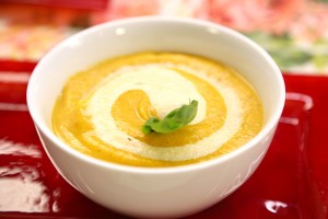 Butternut Squash Soup with Quick Cashew “Cream” from Laura Theodore's Vegan-Ease