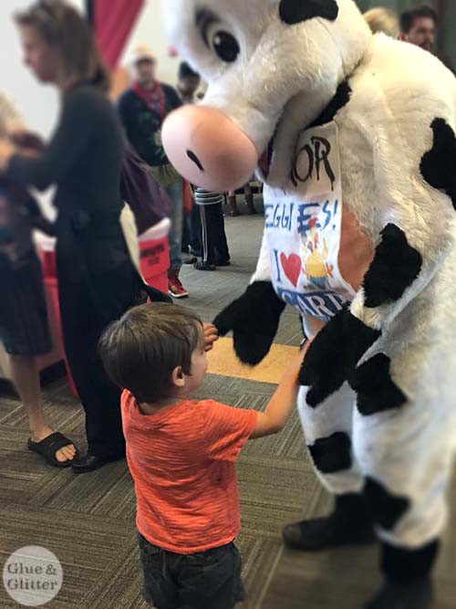 Just a boy and his cow friend!