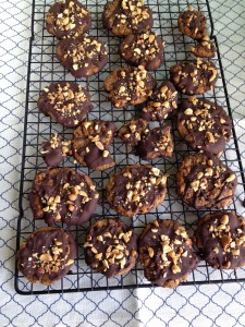Chocolate Covered Peanut Butter Pretzel Cookies