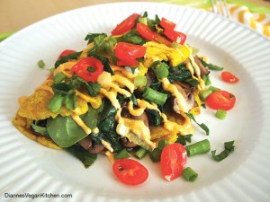 Spinach-Mushroom Vegan Omelet
