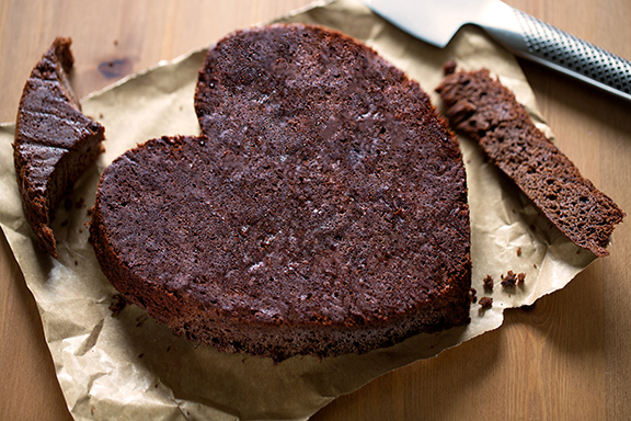 Fran Costigan's Heart-Shaped Vegan Chocolate Cake to Live For. Photo by Hannah Kaminsky 