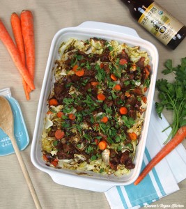 Stout, Seitan and Cabbage Casserole from What's for Dinner? by Dianne Wenz