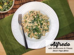 Alfredo with Watercress and Chives from Chickpea Flour Does It All