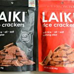 Laiki Rice Crackers are vegan and gluten free yet full of flavor and crunch from red and black rice, oil, salt, and nothing else.