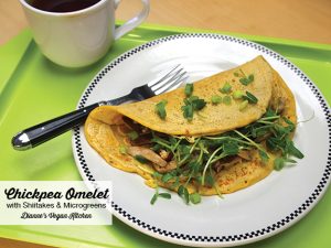 Chickpea Omelet with Shiitakes and Microgreens from Chickpea Flour Does It All