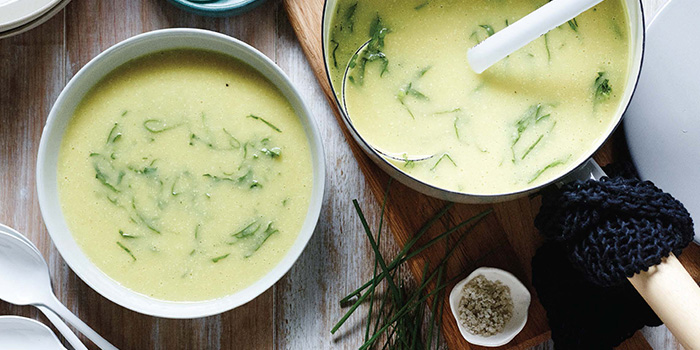 Punched Up Potato and Leek Soup from The Perfect Blend by Tess Masters