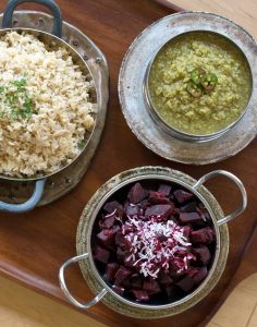 CSA Layered Indian Dinner from The Ultimate Vegan Cookbook for Your Instant Pot by Kathy Hester