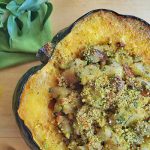 Baked Acorn Squash with Pistachios, Pears and Fresh Herbs from Spork Foods