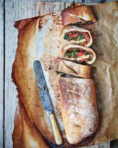 Red Pepper & Spinach Stromboli