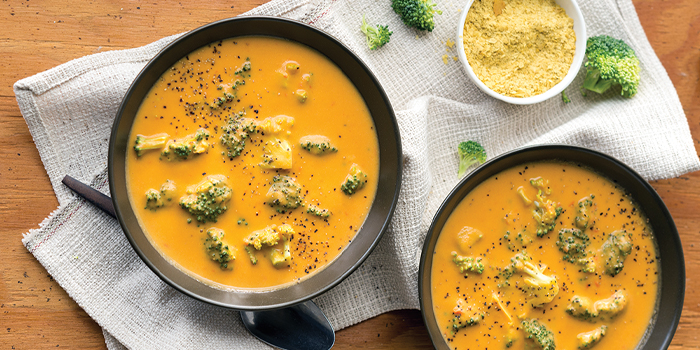 Easy Cheesy Broccoli Soup from The Main Street Vegan Academy Cookbook