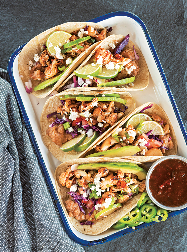 Boot Kickin’ BBQ Cauliflower Tacos from Great Vegan BBQ Without a Grill by Linda & Alex Meyer