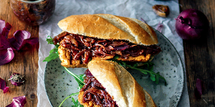 BBQ Tempeh Sandwiches from VBQ: The Ultimate Vegan Barbecue Cookbook by Nadine Horn and Jörg Mayer