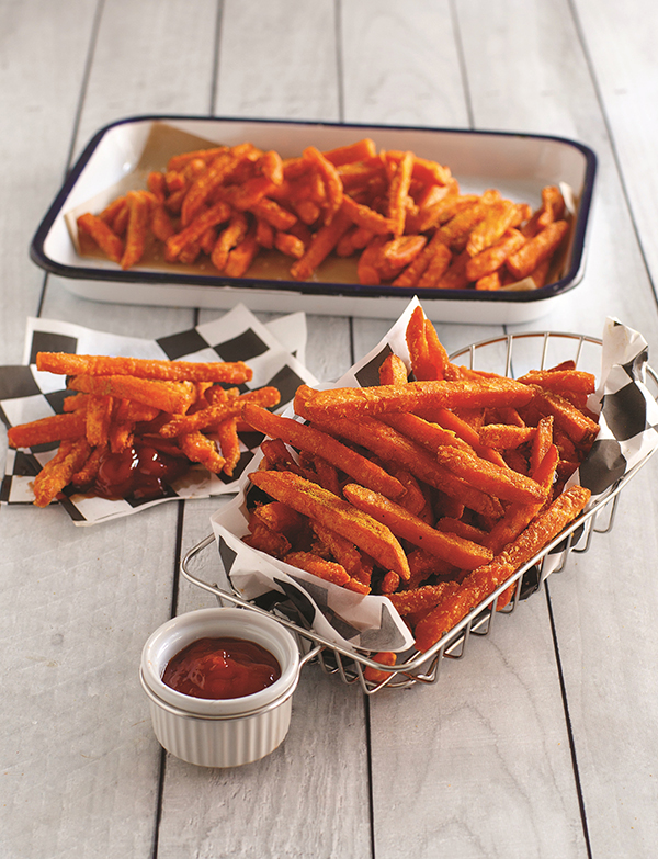 Baked Curried Sweet Potato Fries from Vegan Junk Food by Lane Gold