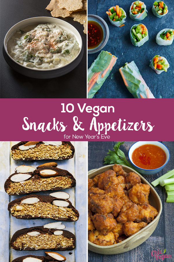 Whether they're craving something savory or something sweet, these vegan snacks and appetizers will please all of your New Year's Eve party guests!