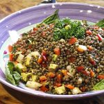 Laura Theodore's French Lentil Salad Bowl with Sweet Peppers and Basil