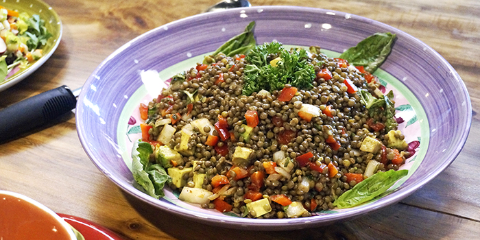 Laura Theodore's French Lentil Salad Bowl with Sweet Peppers and Basil