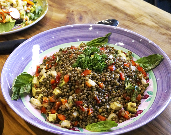 Laura Theodore's French Lentil Salad Bowl with Sweet Peppers and Basil