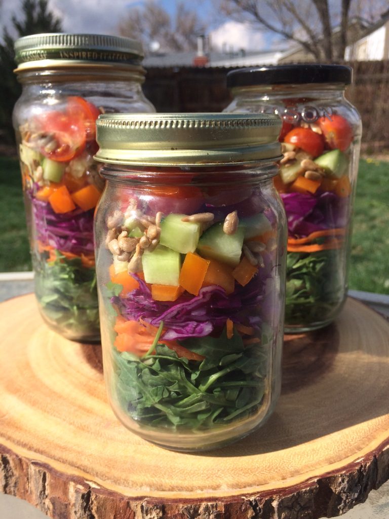 Jars of salad