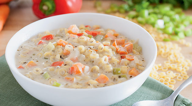 Vegan Creamy Vegetable Noodle Soup from The Meatless Monday Family Cookbook